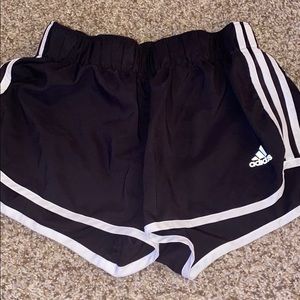 black and white adidas athletic shorts